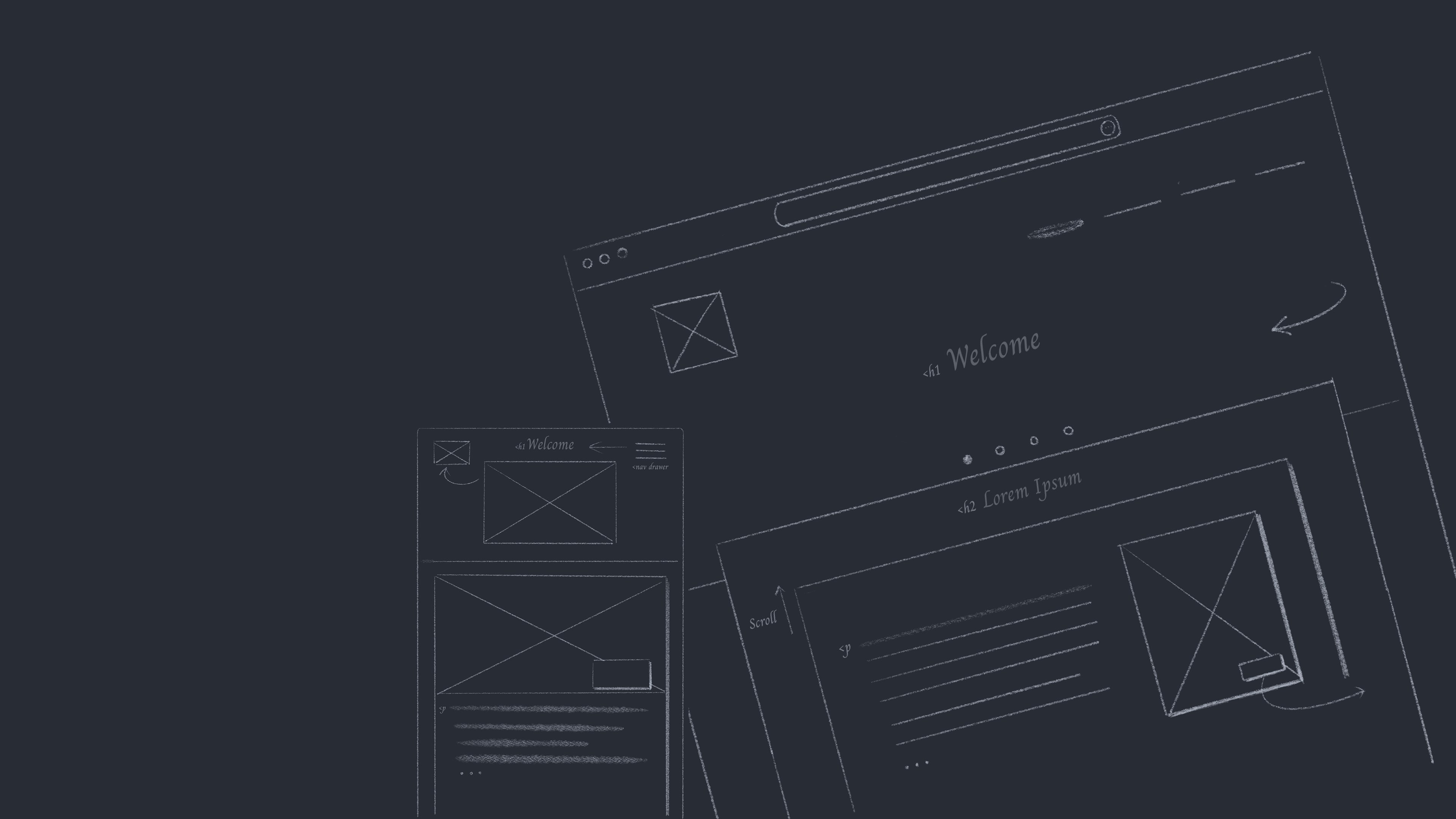 mobile and desktop wireframes